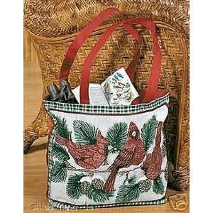  Beautiful Christmas Cardinal Bird Cotton Tapestry Tote 