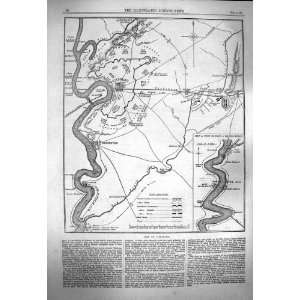  1863 MAP VICKSBURG PORT HUDSON BATON ROUGE WARRENTON