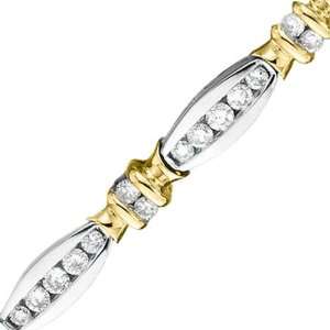  14K Two Tone Gold 4 ct. Diamond Tennis Bracelet Katarina 