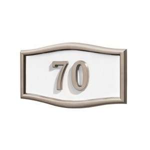 Housemark Small Roundtangle Address Plaques White with Satin Nickel