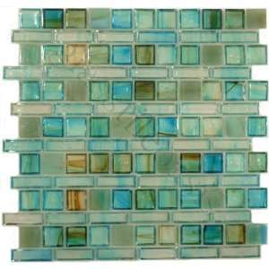   Shapes Green Bathroom Glossy Glass Tile   17749
