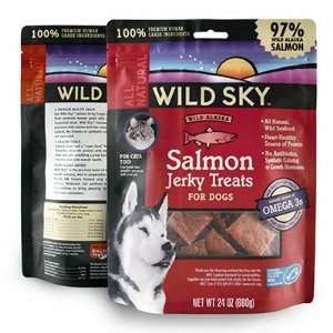  WildskyTM Salmon Jerky Treats for Dogs Two 24 Ounce Bags 
