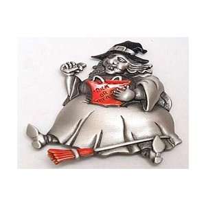   Witch With Goody Bag Pin JJ Jonette Halloween Brooch 