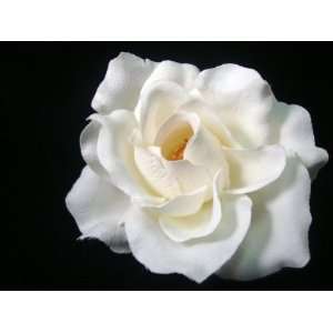  NEW Bright White Rose Hair Flower Clip, Limited. Beauty