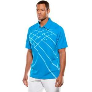  Oakley Grid Mens Polo Casual Wear Shirt   Fluid Blue 