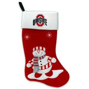 24 NCAA Ohio State Buckeyes Snowman College Logo Christmas Stocking