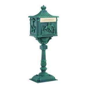  Victorian Pedestal Mailbox   Patina