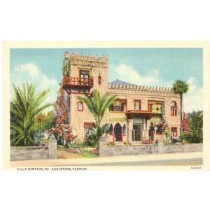   Postcard Villa Zorayda   St. Augustine Florida 