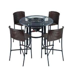  42 Inch Patio Bar Set with Grilling Table Patio, Lawn 
