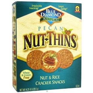 Blue Diamond Natural Nut and Rice Cracker Snacks Pecan Nut Thins    4 