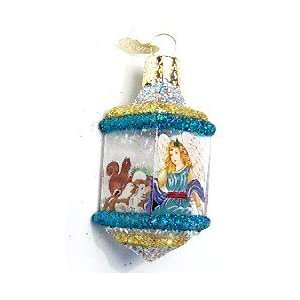  Old World Christmas Inside Art Ornament Angel with Rabbit 