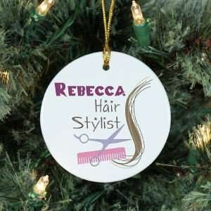  Personalized Hair Stylist Christmas Ornament Ceramic