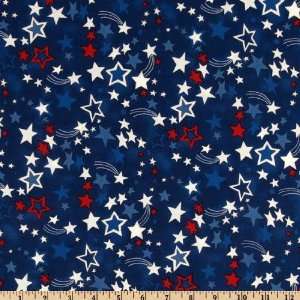 45 Wide Timeless Treasures Patriotic Prints Stars Dark Blue Fabric 