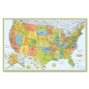   Full Color Laminated United States Wall Map, 50 x 32