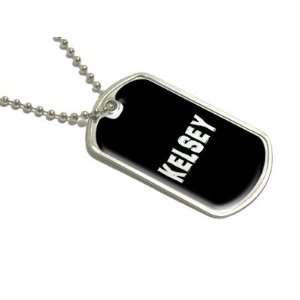 Kelsey   Name Military Dog Tag Luggage Keychain