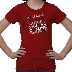  Louisiana Lafayette Ragin Cajuns Youth Crossword T Shirt   Red 