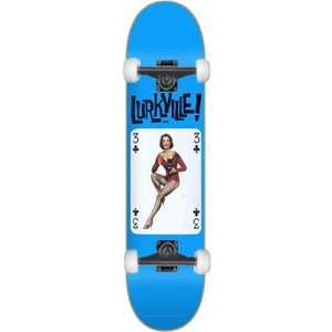 Lurkville 3 Of Clubs Complete Skateboard   8.0 Blue w/Essential Trucks 