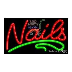 Nails Neon Sign 13 inch tall x 32 inch wide x 3.5 inch Deep inch deep 