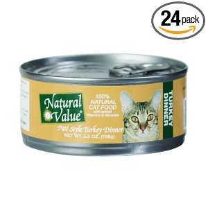 Natural Value Cat Food, Pate Style Turkey Dinner, 5.5 Ounce Cans (Pack 