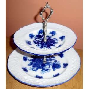  Blue & White Two Tier Server (Porcelain Collection 