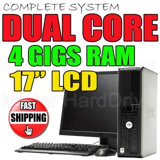 Dual Core Computer System with 17 LCD   Windows XP   4 GB Ram   Fast 