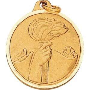  1 1/4 Inch Gold Achievement Torch Medal