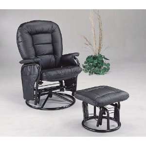   Style Black Rocking Swivel Glider Chair w/Ottoman
