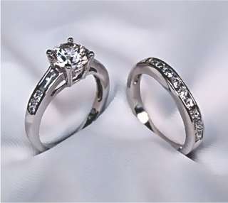 25Ct Round Engagement Wedding Ring Set 14K Solid Gold  