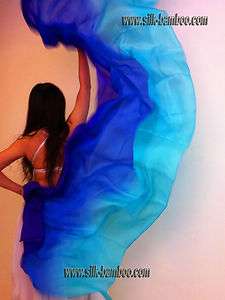 color belly dance silk veils, 114cmx3m (45x118),  