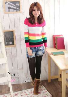 2012 stylish young Girls Stripe Crewneck Pullover Knitwear Sweater 