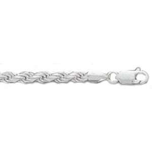    Sterling Silver Diamond Cut Rope Chain 24 Inch 2.2mm Jewelry