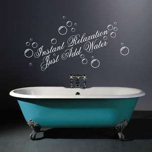 JUST ADD WATER BATHROOM WALL ART STICKER DECAL QUOTE  