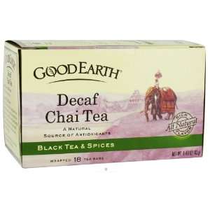 Good Earth Chai Tea Black Tea and Spices Decaffeinated   18 Tea Bags 