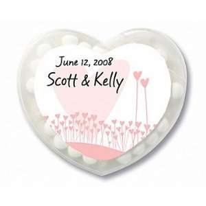 Wedding Favors Blooming Hearts Design Personalized Heart Shaped Mint 