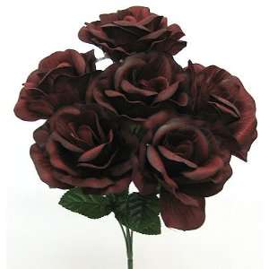 Artificial Silk Planter Rose Flower Bush with Vein 