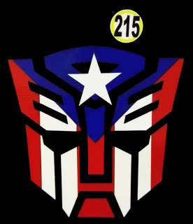 PUERTO RICO CAR DECAL STICKER TRANSFORMER with FLAG #215  