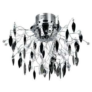  10 Light Modern Black Crystal Leaf Ceiling Fixture