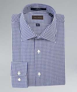 Harrison navy gingham spread collar dress shirt