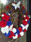   Vintage Items Flocked Children Patriotic Star Wreath for 4th of July