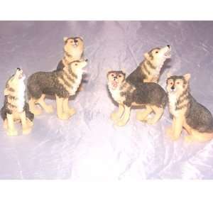  Pack of Miniature Wolves Set of 6 