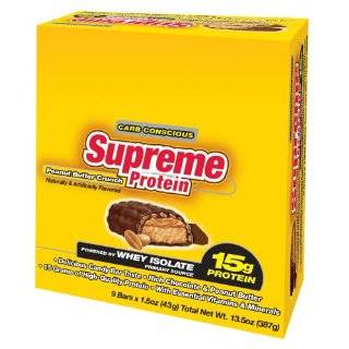 Supreme Protein 43g Bars, Peanut Butter Crunch, 9 Count
