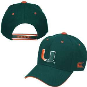  Miami Hurricanes Green Youth Champ III Hat Sports 