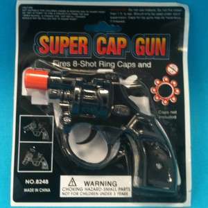   TOY PLASTIC SUPER CAP GUN 5 FIRES 8 SHOT RING CAPS NEW IN PACKAGE