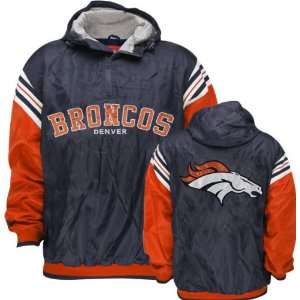  Denver Broncos Half Zip Pullover Hooded Jacket Sports 