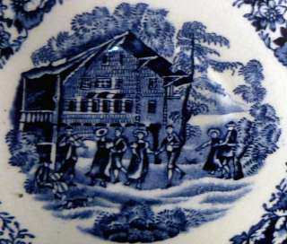 Vintage Thomas Hughes China Blue Avon Cottage Pattern Cup & Saucer Set 