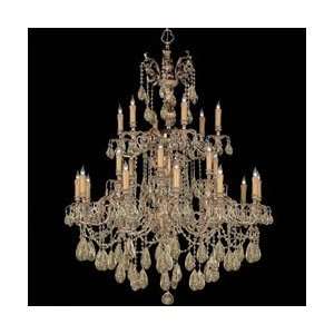 Crystorama Baroque Ornate Cast Brass Chandelier Accented with Golden 