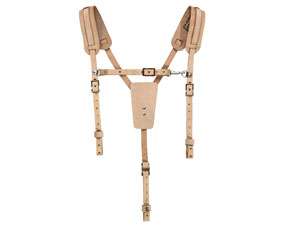 Soft leather work belt suspenders Adjustable loops at the end of all 