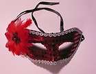 Flower Venetian Masquerade Costume Dance party Mask Red color