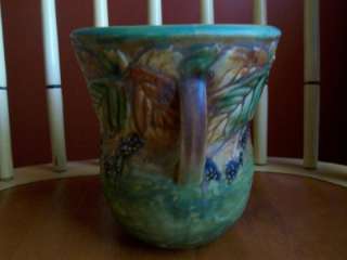 This auction is for a ROSEVILLE Pottery BLACKBERRY Double Handle Vase 