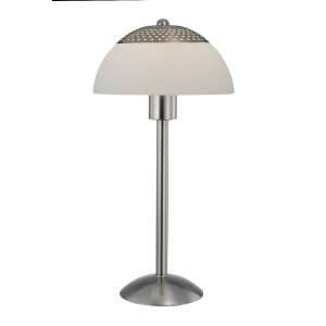   /FRO Impressionate Table Lamp, Polished Steel with Frost Glass Shade